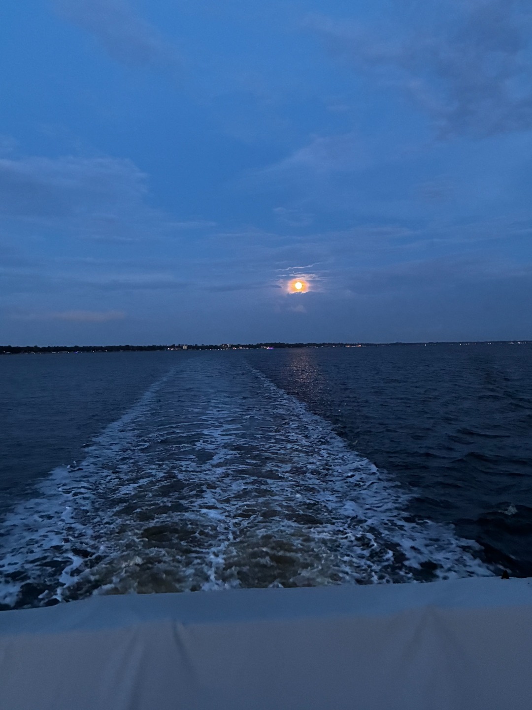VADA's wake on the St. Johns River under evening light