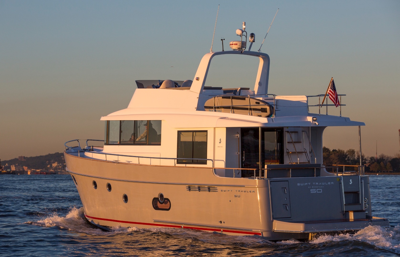 VADA underway on the water at golden hour