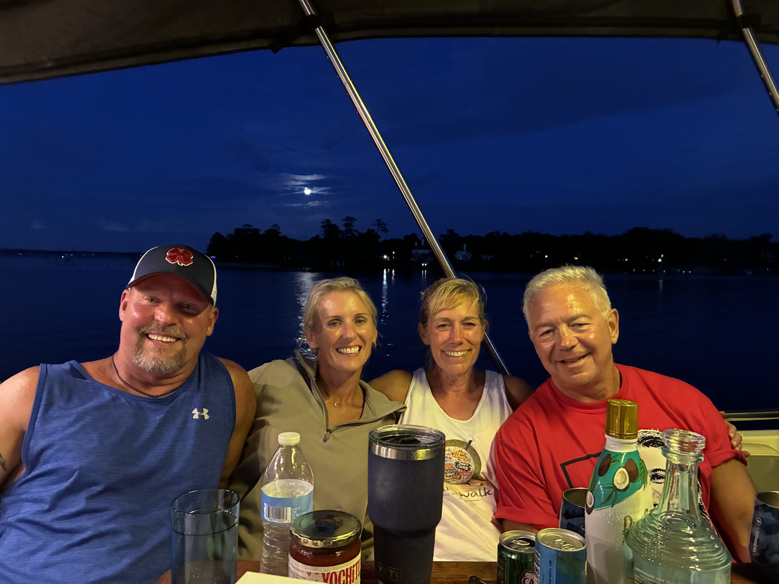 Two couples celebrating aboard Cruise Jacksonville
